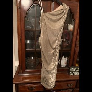 Aiden Mattox Sequin Gown Gold  Cocktail Dress Size 10
